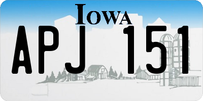 IA license plate APJ151