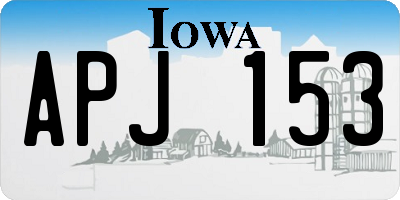 IA license plate APJ153