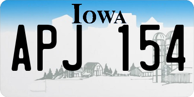 IA license plate APJ154
