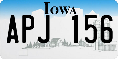 IA license plate APJ156