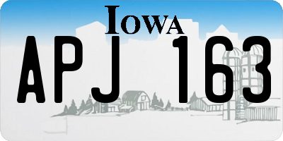 IA license plate APJ163