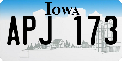 IA license plate APJ173