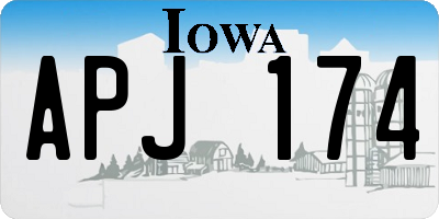 IA license plate APJ174