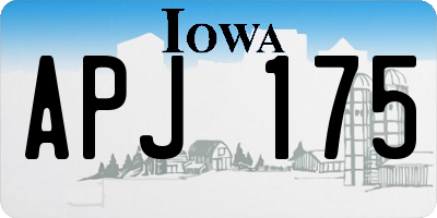 IA license plate APJ175