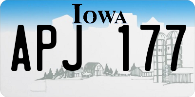 IA license plate APJ177