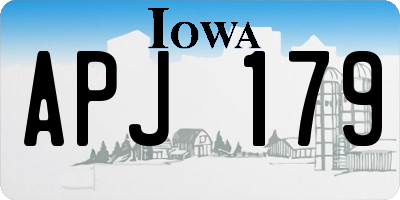 IA license plate APJ179