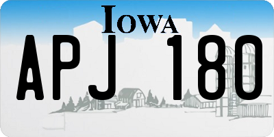 IA license plate APJ180