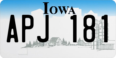 IA license plate APJ181