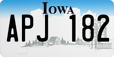 IA license plate APJ182