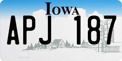 IA license plate APJ187