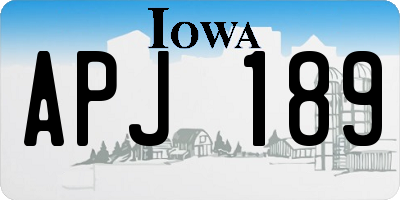 IA license plate APJ189