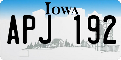 IA license plate APJ192