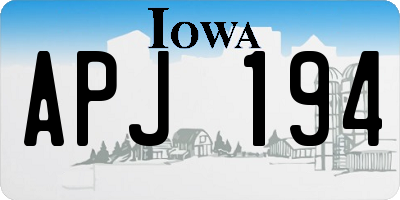 IA license plate APJ194