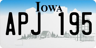 IA license plate APJ195