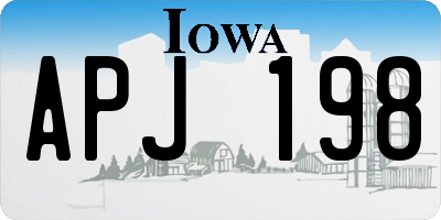 IA license plate APJ198
