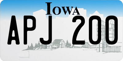 IA license plate APJ200