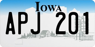 IA license plate APJ201