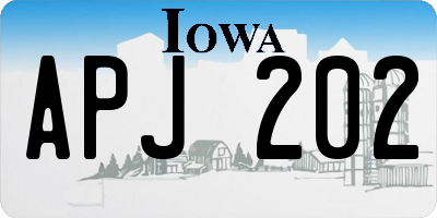 IA license plate APJ202