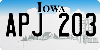 IA license plate APJ203