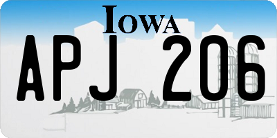 IA license plate APJ206