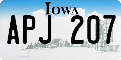 IA license plate APJ207