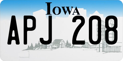 IA license plate APJ208