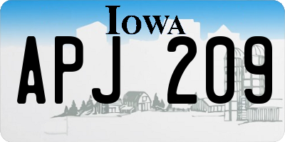 IA license plate APJ209