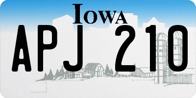 IA license plate APJ210