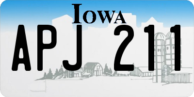 IA license plate APJ211