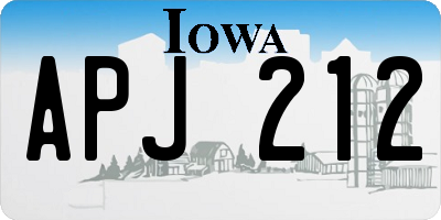 IA license plate APJ212