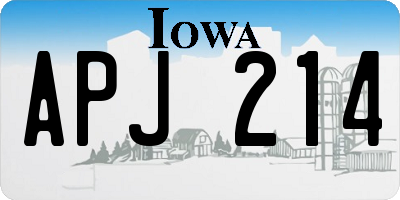 IA license plate APJ214