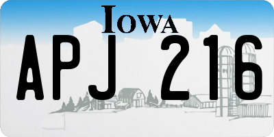 IA license plate APJ216