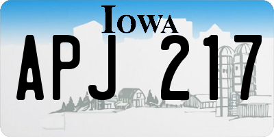 IA license plate APJ217