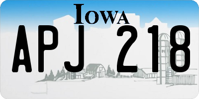IA license plate APJ218