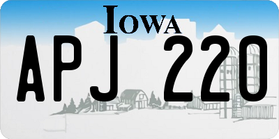 IA license plate APJ220