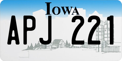 IA license plate APJ221