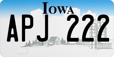 IA license plate APJ222