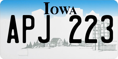 IA license plate APJ223
