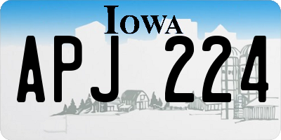 IA license plate APJ224