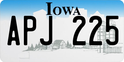IA license plate APJ225