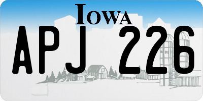 IA license plate APJ226