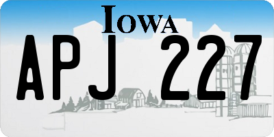 IA license plate APJ227
