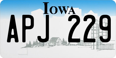 IA license plate APJ229