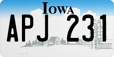 IA license plate APJ231