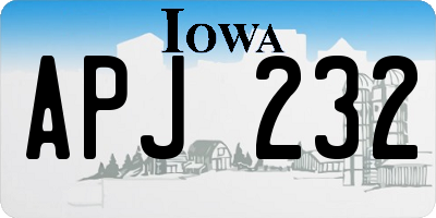 IA license plate APJ232