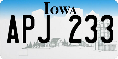 IA license plate APJ233