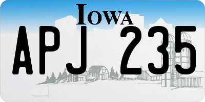 IA license plate APJ235