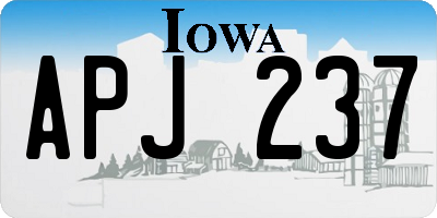 IA license plate APJ237