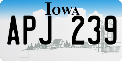 IA license plate APJ239