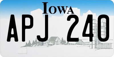 IA license plate APJ240